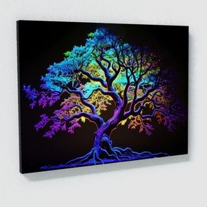 Neon colored tree wall art 11"×17" Wall Art